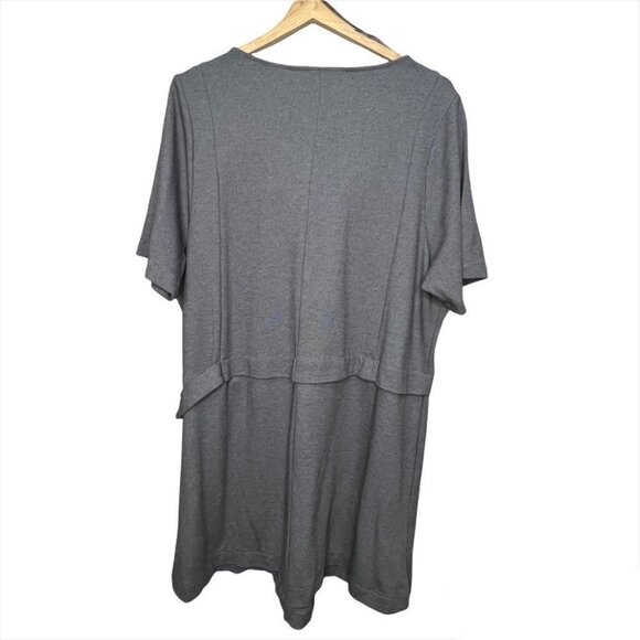 SIZE 3x Addition Elle Michel Studio Grey Short Sleeve Dress - Picture 3 of 6